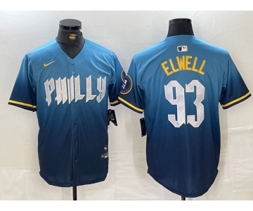 Men's Philadelphia Phillies #93 Jason Elwell Blue 2024 City Connect Limited Stitched Jersey