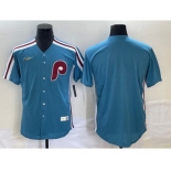 Men's Philadelphia Phillies Blank Blue Cooperstown Throwback Cool Base Nike Jersey