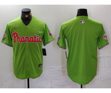 Men's Philadelphia Phillies Blank Green With Patch Stitched Cool Base Nike Jersey