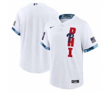 Men's Philadelphia Phillies Blank Nike White 2021 MLB All-Star Game Replica Jersey