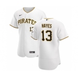 Men's Nike Pittsburgh Pirates #13 Ke'Bryan Hayes White Home 2020 Authentic Player Baseball Jersey