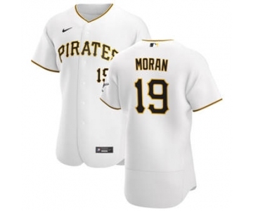 Men's Nike Pittsburgh Pirates #19 Colin Moran White Home 2020 Authentic Player Baseball Jersey