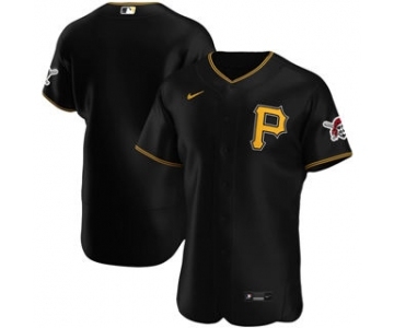 Men's Nike Pittsburgh Pirates 2020 Black Alternate Authentic Logo Team Baseball Jersey