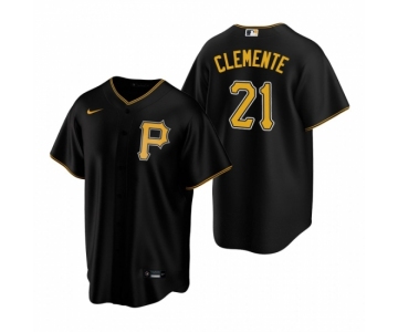 Men's Nike Pittsburgh Pirates #21 Roberto Clemente Black Alternate Stitched Baseball Jersey