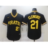 Men's Nike Pittsburgh Pirates #21 Roberto Clemente Black Cool Base Stitched Baseball Jersey