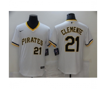 Men's Nike Pittsburgh Pirates #21 Roberto Clemente White Flexbase Authentic Jersey