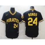 Men's Nike Pittsburgh Pirates #24 Barry Bonds Cooperstown Collection Black Jersey