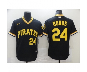 Men's Nike Pittsburgh Pirates #24 Barry Bonds Cooperstown Collection Black Jersey