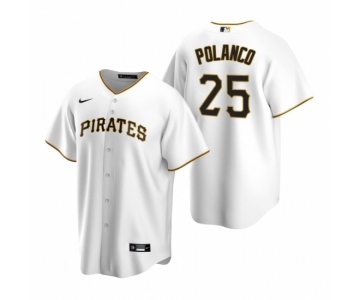 Men's Nike Pittsburgh Pirates #25 Gregory Polanco White Home Stitched Baseball Jersey