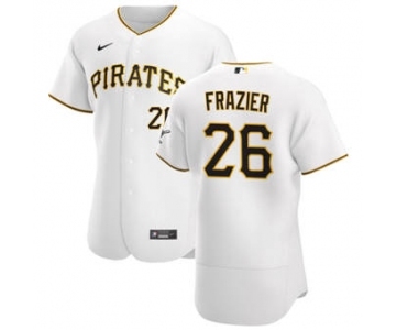 Men's Nike Pittsburgh Pirates #26 Adam Frazier White Home 2020 Authentic Player Baseball Jersey