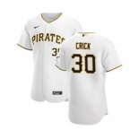 Men's Nike Pittsburgh Pirates #30 Kyle Crick White Home 2020 Authentic Player Baseball Jersey