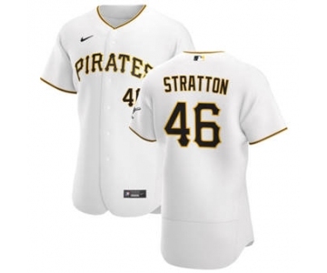 Men's Nike Pittsburgh Pirates #46 Chris Stratton White Home 2020 Authentic Player Baseball Jersey