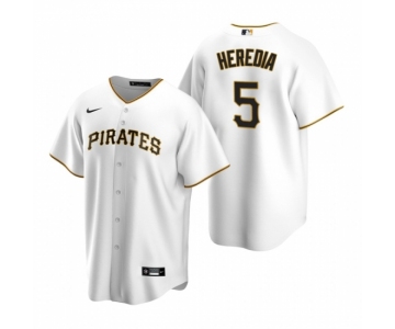 Men's Nike Pittsburgh Pirates #5 Guillermo Heredia White Home Stitched Baseball Jersey