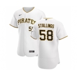 Men's Nike Pittsburgh Pirates #58 Jacob Stallings White Home 2020 Authentic Player Baseball Jersey