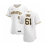 Men's Nike Pittsburgh Pirates #61 Oneil Cruz White Home 2020 Authentic Player Baseball Jersey