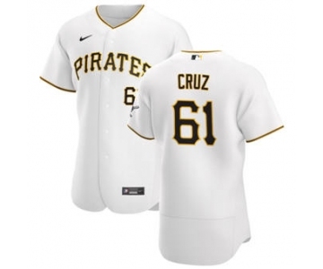 Men's Nike Pittsburgh Pirates #61 Oneil Cruz White Home 2020 Authentic Player Baseball Jersey