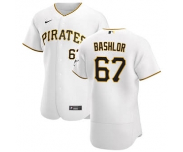 Men's Nike Pittsburgh Pirates #67 Tyler Bashlor White Home 2020 Authentic Player Baseball Jersey