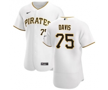 Men's Nike Pittsburgh Pirates #75 Austin Davis White Home 2020 Authentic Player Baseball Jersey