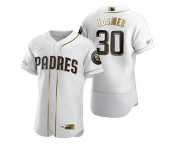 Men's Nike San Diego Padres #30 Eric Hosmer White 2020 Authentic Golden Edition Baseball Jersey