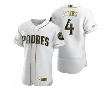 Men's Nike San Diego Padres #4 Wil Myers White 2020 Authentic Golden Edition Baseball Jersey