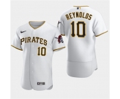 Mens Pittsburgh Pirates #10 Bryan Reynolds Nike White Home FlexBase Jersey