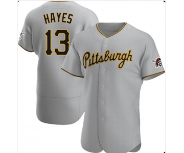 Men's Pittsburgh Pirates #13 KeBryan Hayes Gray Flex Base Stitched Jersey