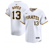 Men's Pittsburgh Pirates #13 Ke'Bryan Hayes White Home Limited Baseball Stitched Jersey