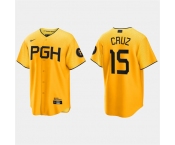 Mens Pittsburgh Pirates #15 Oneil Cruz Gold 2023 City Connect Jersey