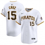 Men's Pittsburgh Pirates #15 Oneil Cruz White Home Limited Baseball Stitched Jersey