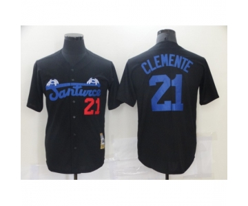 Men's Pittsburgh Pirates #21 Roberto Clemente Black Flexbase Authentic Jersey