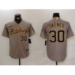 Men's Pittsburgh Pirates #30 Paul Skenes Number Grey Stitched Jersey