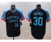 Men's Pittsburgh Pirates #30 Paul Skenes Number Navy 2024 All Star Limited Stitched Jersey