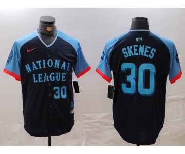 Men's Pittsburgh Pirates #30 Paul Skenes Number Navy 2024 All Star Limited Stitched Jersey