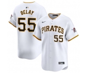 Men's Pittsburgh Pirates #55 Jason Delay White Home Limited Baseball Stitched Jersey