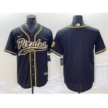 Men's Pittsburgh Pirates Blank Black Cool Base Stitched Baseball Jersey