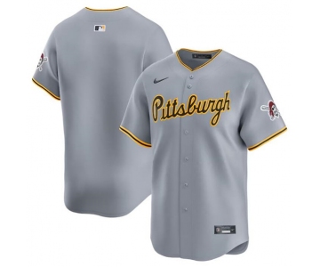 Men's Pittsburgh Pirates Blank Gray Away Limited Baseball Stitched Jersey