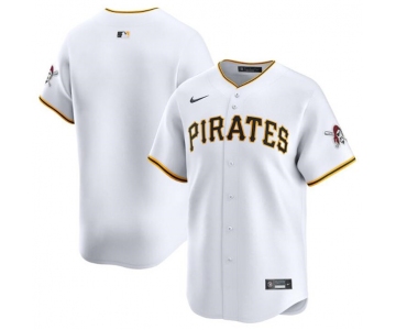 Men's Pittsburgh Pirates Blank White Home Limited Baseball Stitched Jersey