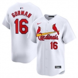 Men St Louis Cardinals #16 Nolan Gorman White 2024 Home Limited Stitched Baseball Jersey