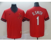 Men's Nike St. Louis Cardinals #1 Ozzie Smith Red M&N MLB Jersey