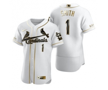 Men's Nike St. Louis Cardinals #1 Ozzie Smith White 2020 Authentic Golden Edition Baseball Jersey