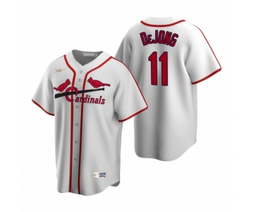 Men's Nike St. Louis Cardinals #11 Paul DeJong White Cooperstown Collection Home Stitched Baseball Jersey