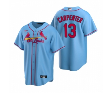 Men's Nike St. Louis Cardinals #13 Matt Carpenter Light Blue Alternate Stitched Baseball Jersey