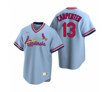 Men's Nike St. Louis Cardinals #13 Matt Carpenter Light Blue Cooperstown Collection Road Stitched Baseball Jersey