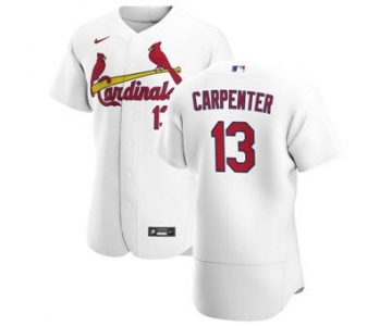 Men's Nike St. Louis Cardinals #13 Matt Carpenter White Home 2020 Authentic Player Baseball Jersey