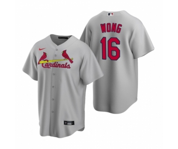 Men's Nike St. Louis Cardinals #16 Kolten Wong Gray Road Stitched Baseball Jersey