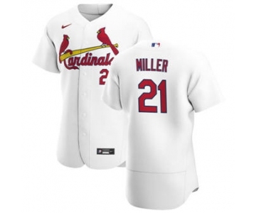 Men's Nike St. Louis Cardinals #21 Andrew Miller White Home 2020 Authentic Player Baseball Jersey