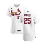 Men's Nike St. Louis Cardinals #25 Dexter Fowler White Home 2020 Authentic Player Baseball Jersey