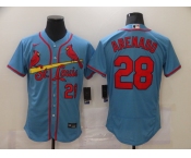 Men's Nike St. Louis Cardinals #28 Nolan Arenado Blue Flex Base Home Stitched Baseball Jersey