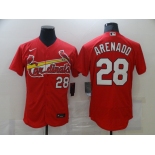 Men's Nike St. Louis Cardinals #28 Nolan Arenado Red Flex Base Home Stitched Baseball Jersey