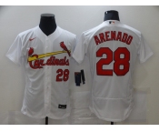 Men's Nike St. Louis Cardinals #28 Nolan Arenado White Flex Base Home Stitched Baseball Jersey